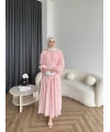 Hen - Margo Şifon Elbise - Pembe