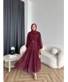 Hen - Margo Şifon Elbise - Bordo