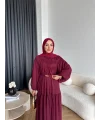 Hen - Margo Şifon Elbise - Bordo