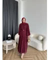 Hen - Margo Şifon Elbise - Bordo