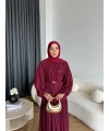 Hen - Margo Şifon Elbise - Bordo
