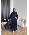Hen - Luzy Şifon Elbise - Lacivert
