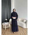 Hen - Luzy Şifon Elbise - Lacivert