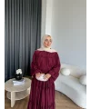 Hen - Luzy Şifon Elbise - Bordo