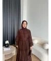 Hen - Luzy Şifon Elbise - Kahve
