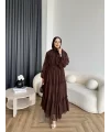 Hen - Luzy Şifon Elbise - Kahve