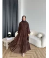 Hen - Luzy Şifon Elbise - Kahve