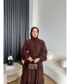 Hen - Luzy Şifon Elbise - Kahve