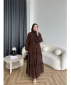 Hen - Luzy Şifon Elbise - Kahve