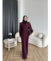 Duq - Gofre Çizgili Takım - Bordo