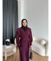 Duq - Gofre Çizgili Takım - Bordo