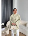 Hen - Noble Kuşaklı Gömlek - Fıstık Yeşili