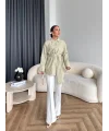Hen - Noble Kuşaklı Gömlek - Fıstık Yeşili