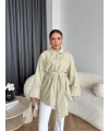 Hen - Noble Kuşaklı Gömlek - Fıstık Yeşili