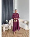 Hen - Visor Fiyonklu Etekli Takım - Bordo