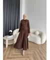 Hen - Visor Fiyonklu Etekli Takım - Kahve