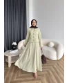 Hen - Visor Fiyonklu Etekli Takım - Fıstık Yeşili