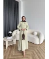 Hen - Visor Fiyonklu Etekli Takım - Fıstık Yeşili