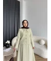 Hen - Visor Fiyonklu Etekli Takım - Fıstık Yeşili