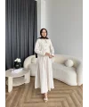 Hen - Visor Fiyonklu Etekli Takım - Bej
