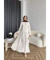 Hen - Visor Fiyonklu Etekli Takım - Bej
