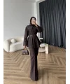 Tb - Stew Taş Detay Denim Takım - Kahve
