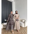 Hew - Warm Bağcıklı Deseneli Elbise - Vizon