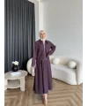 Es - Roxanne Etekli Kot Takım - Mürdüm