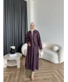 Es - Roxanne Etekli Kot Takım - Mürdüm
