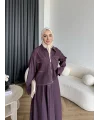 Es - Roxanne Etekli Kot Takım - Mürdüm