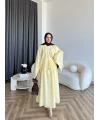 Qu - Yarasa Kol Brode Etekli Takım - Sarı