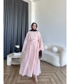 Qu - Yarasa Kol Brode Etekli Takım - Pembe