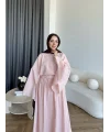 Qu - Yarasa Kol Brode Etekli Takım - Pembe