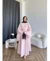 Qu - Yarasa Kol Brode Etekli Takım - Pembe
