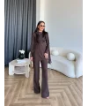 Fuş - Luxe Omuzu Püskül İpli Takım - Acı Kahve