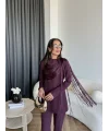 Fuş - Luxe Omuzu Püskül İpli Takım - Bordo