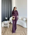 Fuş - Luxe Omuzu Püskül İpli Takım - Bordo