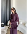 Fuş - Luxe Omuzu Püskül İpli Takım - Bordo