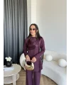 Fuş - Luxe Omuzu Püskül İpli Takım - Bordo