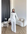 Fuş - Luxe Omuzu Püskül İpli Takım - Beyaz