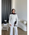 Fuş - Luxe Omuzu Püskül İpli Takım - Beyaz