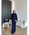 Fuş - Luxe Omuzu Püskül İpli Takım - Lacivert