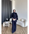 Fuş - Luxe Omuzu Püskül İpli Takım - Lacivert