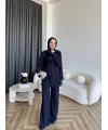 Fuş - Luxe Omuzu Püskül İpli Takım - Lacivert