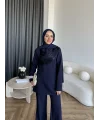Fuş - Luxe Omuzu Püskül İpli Takım - Lacivert