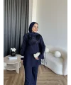 Fuş - Luxe Omuzu Püskül İpli Takım - Lacivert