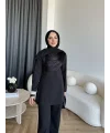 Fuş - Luxe Omuzu Püskül İpli Takım - Siyah
