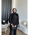 Fuş - Luxe Omuzu Püskül İpli Takım - Siyah