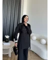 Fuş - Luxe Omuzu Püskül İpli Takım - Siyah