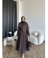 Qu - Mathis Pelerinli Vual Elbise - Kahve